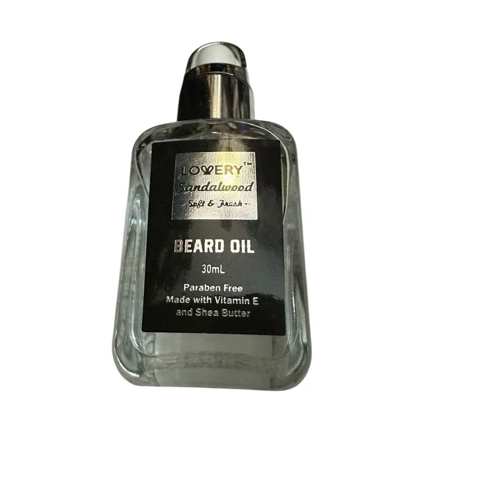 Lovery Mens  Sandalwood Beard Balm, Oil & Deodorant Set new